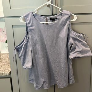 XL Blue Saks Fifth Avenue Cold Shoulder Top